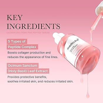Salmon DNA PDRN Pink Peptide Serum Pink Glow Serum Remove Skin Darkness Hydrating Moisturizing Firming Korean Skincare