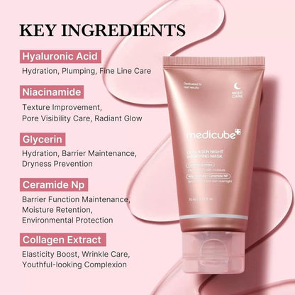 New 75ML Collagen Night Wrapping Mask Easy Peel Off Hydrating Facial Mask Face Mask Skin Care